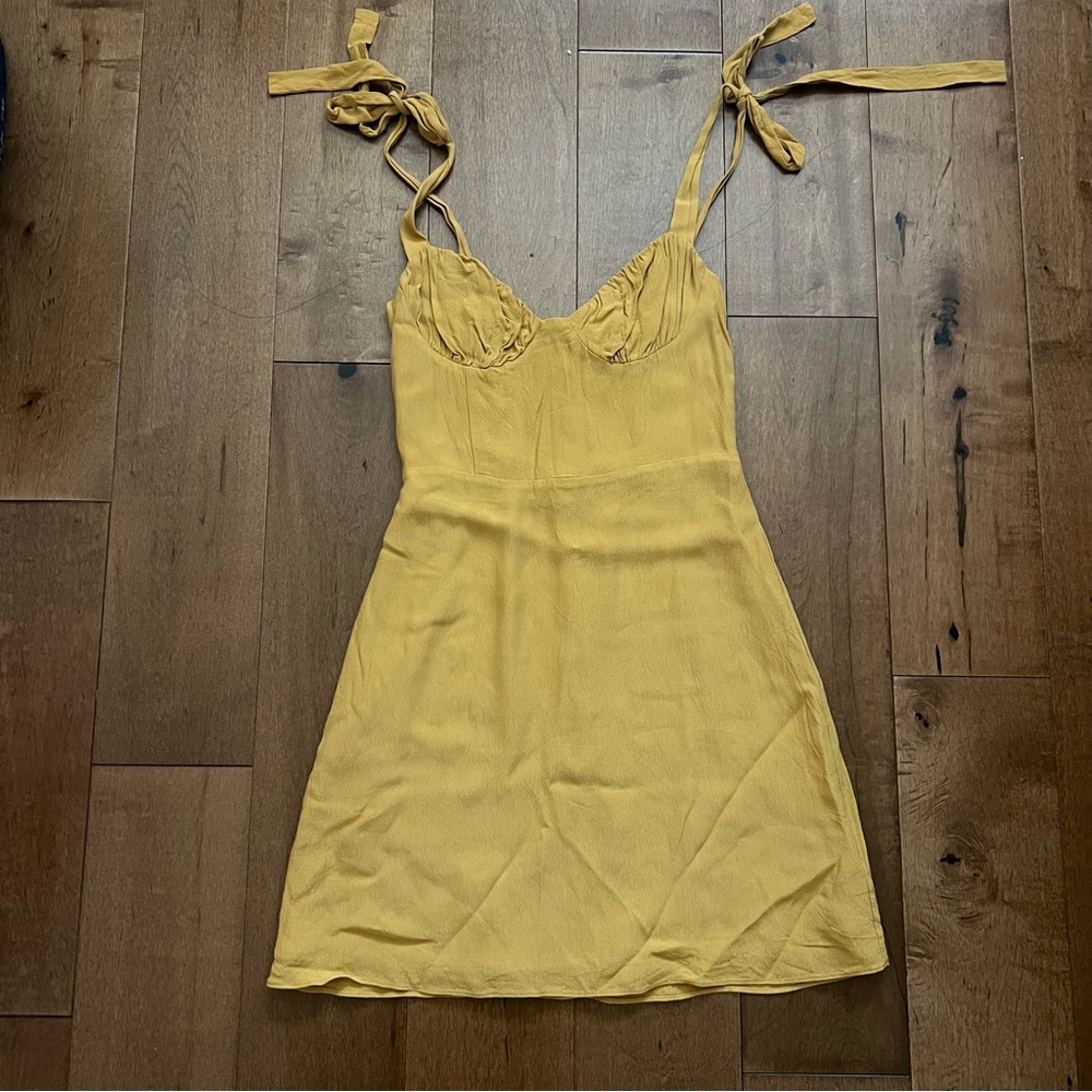 Aritzia Yellow Tie-Strap Dress